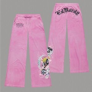 ED HARDY VELOUR PHANTER CROWN VELOUR PANTS